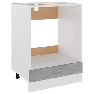 VidaXL Ovenkast lyon 60x46x81,5 cm bewerkt hout betongrijs VidaXL Ovenkast lyon 60x46x81,5 cm bewerkt hout betongrijs