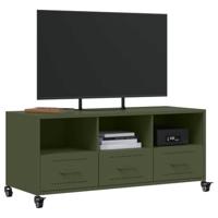 Tv-meubel 100,5x39x43,5 cm staal olijfgroen - thumbnail