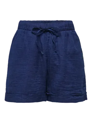 Only Onlleoni Seersucker Pull Up Shorts Wvn Korte Broeken Vintage Indigo