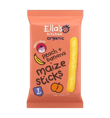 Maize sticks peach banana 7+ maanden bio 16 Gram Maize sticks peach banana 7+ maanden bio 16 Gram