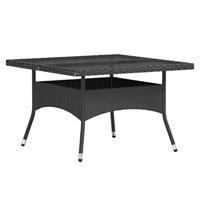 5-delige Tuinset poly rattan en gehard glas zwart - thumbnail