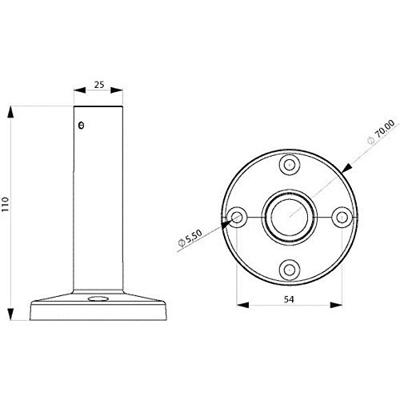 ComPro CO ST Voet voor signaalgever Geschikt voor serie (signaaltechniek) Signaalelement serie CO ST40, Signaalelement serie CO ST70