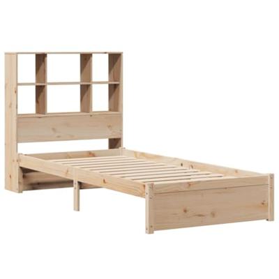 Bed met boekenkast zonder matras massief grenenhout 90x200 cm