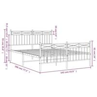 Bedframe met hoofd- en voeteneinde metaal wit 135x190 cm - thumbnail