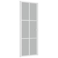 VidaXL Binnendeur 76x201,5 cm matglas en aluminium wit - thumbnail