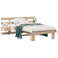 Bedframe met lade met hoofdeinde Bruin 90 x 200 cm Massief grenenhout - thumbnail