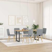 Eetkamerstoelen 6 st stof lichtgrijs - thumbnail