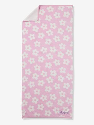 Personaliseerbare bad-/strandhanddoek, met gerecycled katoen zachtpaars Personaliseerbare bad-/strandhanddoek, met gerecycled katoen zachtpaars