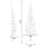 Kunstkerstboom half met standaard smal 180 cm wit - thumbnail