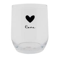 Clayre & Eef drinkglas hart ø8x9cm 300ml - thumbnail