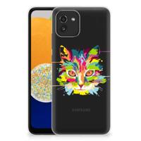 Samsung Galaxy A03 Telefoonhoesje met Naam Cat Color - thumbnail