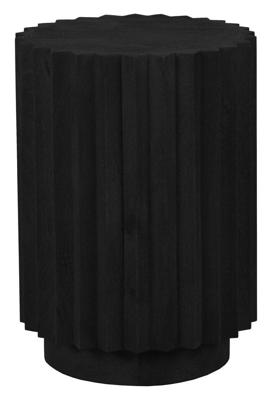 LABEL51 Ronde Bijzettafel 'Novan' Mangohout, 35cm, kleur Zwart