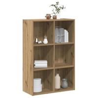 Boekenkast/dressoir 66x30x98 cm bewerkt hout artisanaal eiken - thumbnail