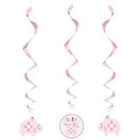 Swirls Hangdecoratie Olifant Roze Geboorte Meisje (3st) - thumbnail