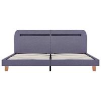 vidaXL Bedframe met LED stof lichtgrijs 160x200 cm - thumbnail