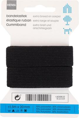 HEMA Bandelastiek 1.5mx20mm soepel zwart (zwart)