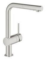 Grohe Minta keukenkraan met uittrekbare handdouche dualspray supersteel - thumbnail