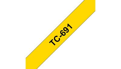 Brother TC-691 Labeltape Kunststof Tapekleur: Geel Tekstkleur: Zwart 9 mm 7.7 m
