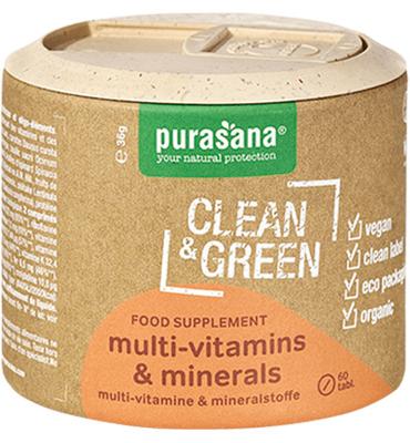 Purasana Clean & green multi vitamins & minerals vegan bio (60 tab)