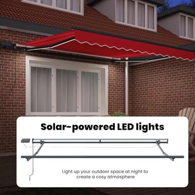 VidaXL Inklapbaar zonnescherm rood 300 x 250 cm stof