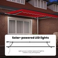 VidaXL Inklapbaar zonnescherm rood 350 x 250 cm stof - thumbnail