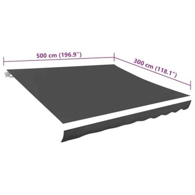 VidaXL Luifeldoek 500x300 cm canvas antraciet