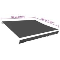 VidaXL Luifeldoek 500x300 cm canvas antraciet - thumbnail