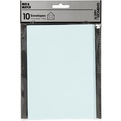 Creativ Company Enveloppen, afmeting envelop 11,5x16 cm, 110 gr, lichtblauw, 10 stuk/ 1 doos