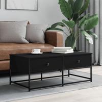 Salontafel 100x51x40 cm bewerkt hout zwart - thumbnail