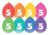 Ballonnen 5 jaar pak a 8 stuks - thumbnail