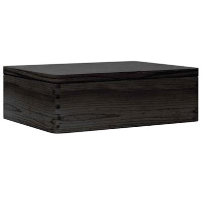 VidaXL Houten kist met deksel 40x30x13 cm massief grenenhout zwart