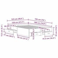 Bedframe met lades artisanaal eikenkleurig 120 x 190 cm - thumbnail