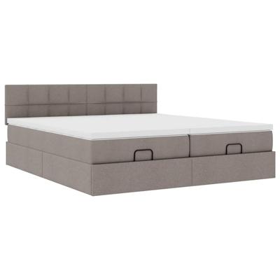 Ottoman bed met matrassen 180x200cm stof taupe