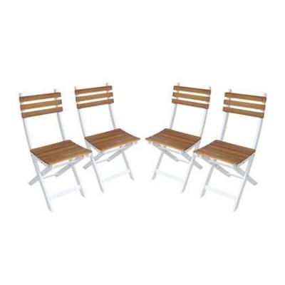 sweeek - Vouwbare acacia tuinstoel (Set van 4)