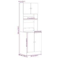Keukenkast 60x50x180 cm bewerkt hout grijs sonoma eiken - thumbnail