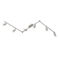 LED Plafondspot - Trion Nimo - GU10 Fitting - 18W - Warm Wit 3000K - 6-lichts - Rechthoek - Mat Nikkel - Aluminium - thumbnail