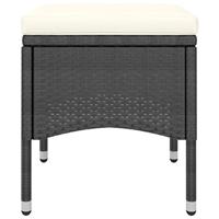 5-delige Tuinset poly rattan en gehard glas zwart - thumbnail