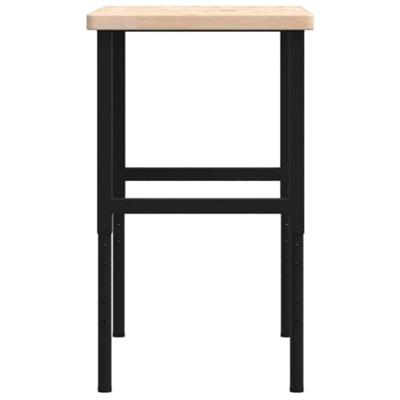 Werkbank rechthoekig 100x60x(73-99,5) cm massief eikenhout