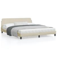 Bedframe zonder matras stof crmekleurig 180x200 cm - thumbnail
