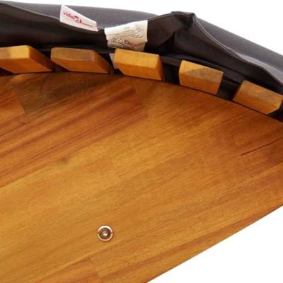 Ligstoel met kussen 2-persoon 2 pcs Bruin Massief Acaciahout