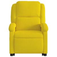 Sta-op-massagestoel elektrisch verstelbaar fluweel geel - thumbnail