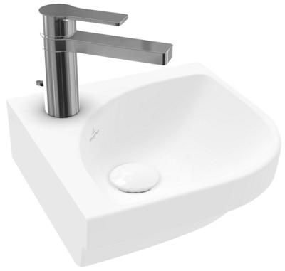 Hoekfontein Villeroy & Boch Subway 3.0 CeramicPlus Zonder Overloop 39.5x14.5 cm Stone White