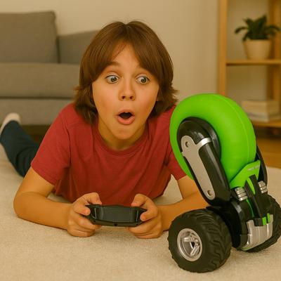 Gear2Play RC Air Rebound Stuntauto met 3 Wielen Groen/Zwart