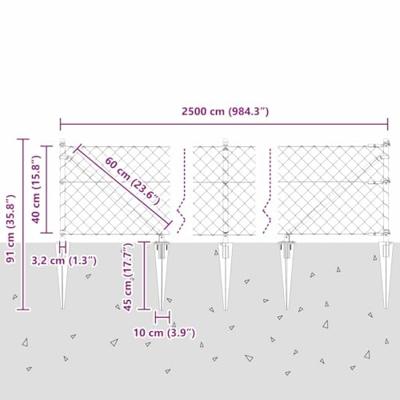 VidaXL Afrasteringspaal grijs 25 x 0,4 m (60 x 60 mm gaas) VidaXL Afrasteringspaal grijs 25 x 0,4 m (60 x 60 mm gaas)