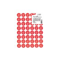 Agipa Kortinglabel -50%, rood, pak van 192 stuks, verwijderbaar - thumbnail