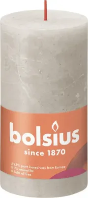 Bolsius shine rustiekkaars 130/68 sandy grey Bolsius shine rustiekkaars 130/68 sandy grey