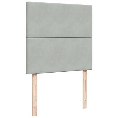 Boxspring met matras fluweel lichtgrijs 120x190 cm