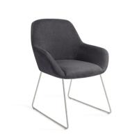 Jesper Home Eetkamerstoel 'Kushi' Slide Steel, kleur Black-Out - thumbnail