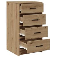 Dressoir artisanaal eikenkleurig 40 x 41 x 75 cm Bewerkt hout - thumbnail