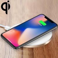 GY-68 ultradunne aluminiumlegering draadloos snel opladen Qi Charger pad (goud) - thumbnail